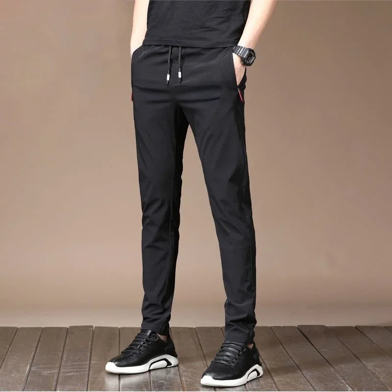 Loose In Summer Mens Fast Dry Trousers Men's Casual Pants Casual Slim Fit Business Pants Stretch Chino Pants Size M-5XL Vedee