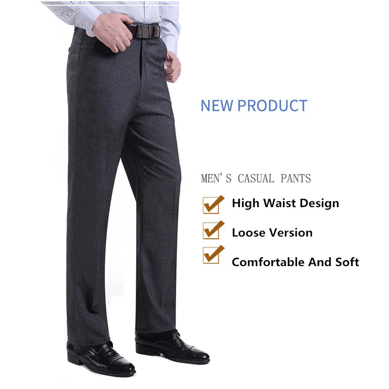 MRMT 2024 Brand Men's Trousers Middle-aged Men Trousers Casual Loose Thin Pants for Male Straight High Waist Man Trouser Pant Vedee