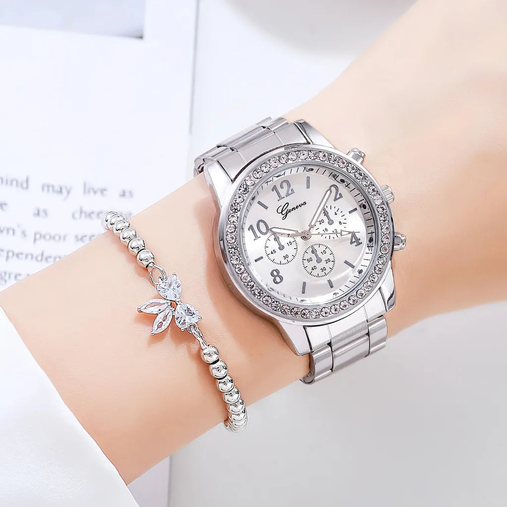 YIKAZE Women Watches Fashion Rose Gold Watch Ladies Bracelet Wristwatches Stainless Steel Silver Strap Female Quartz Watch Clock Vedee