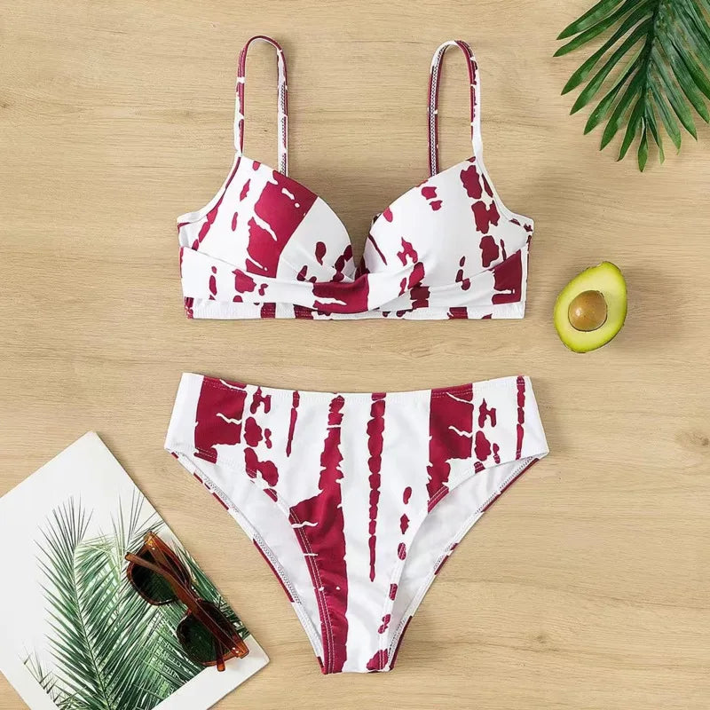 Sexy Print Bikinis 2024 Women's Swimwear Push Up Female Swimsuit Swimming Bathing Suits Brazilian Bikini Set Beachwear Bather Vedee