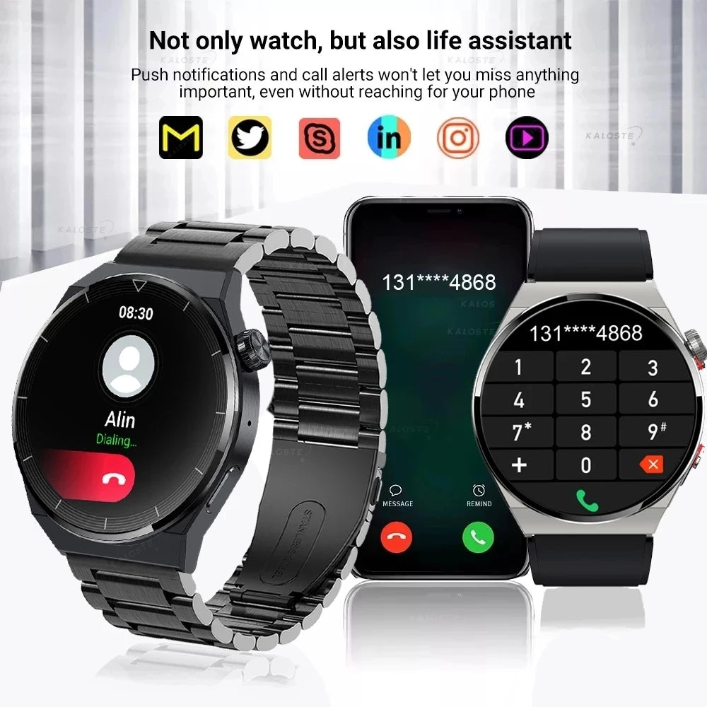 For Huawei Xiaomi NFC Smart Watch Men GT3 Pro AMOLED 390*390 HD Screen Heart Rate Bluetooth Call IP68 Waterproof SmartWatch 2023 Vedee