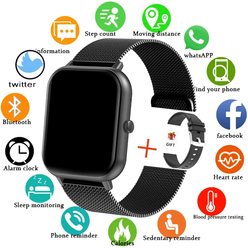 For Xiaomi Huawei IOS 2024 New Smart Watch Men Women Heart Rate Blood Pressure Fitness Tracker Bluetooth Call Smartwatch Man Vedee