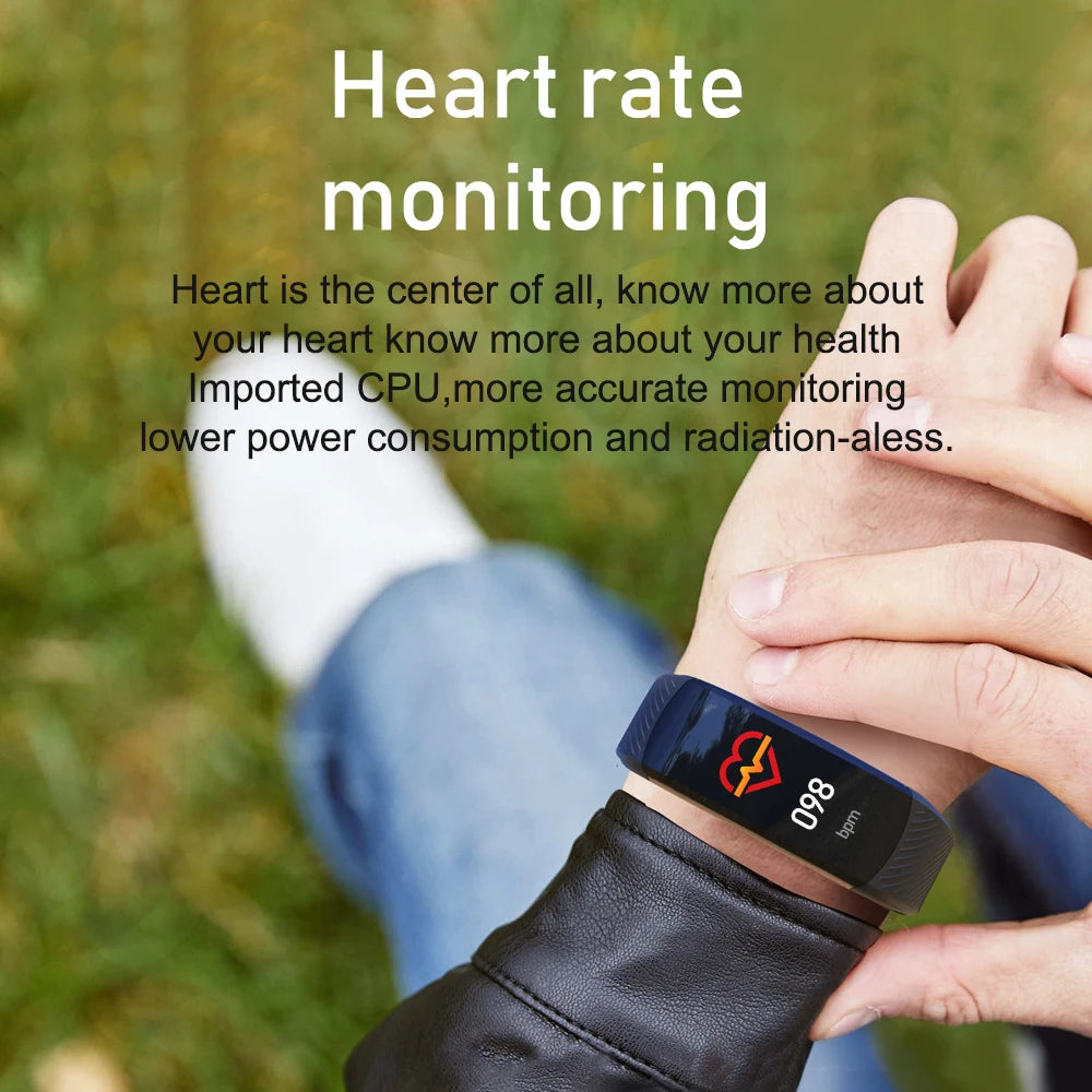 C6S Smart Bracelet Blood Pressure Health Monitoring Bluetooth Link Men and Women Sports Pedometer Smart Watch For Apple Android Vedee