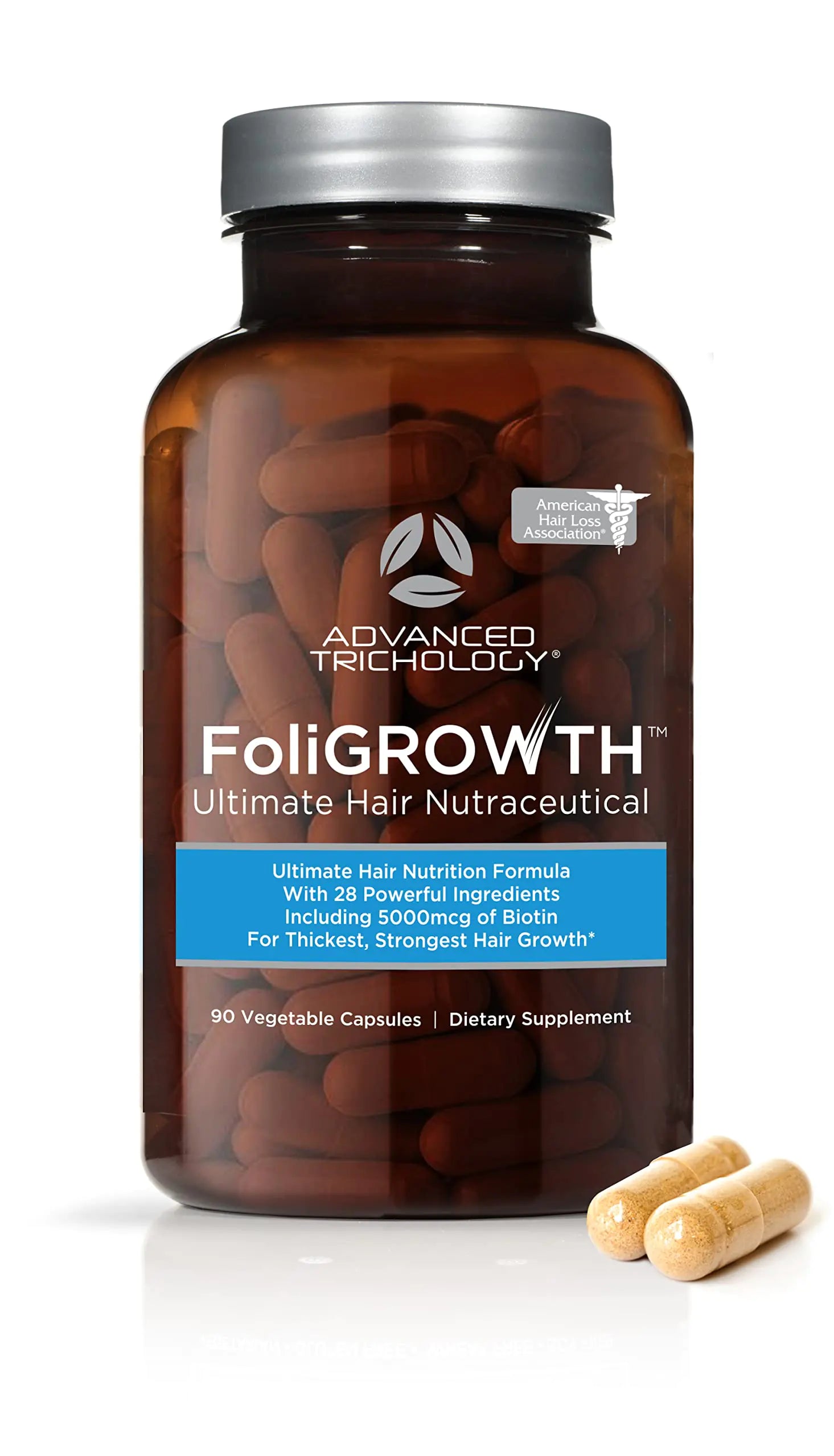 FoliGROWTH™ Hair Growth Supplement for Thicker Fuller Hair | Approved* by the American Hair Loss Association | Revitalize Thinning Hair, Backed by 20 Years of Experience in Hair Loss Treatment Clinics Vedee